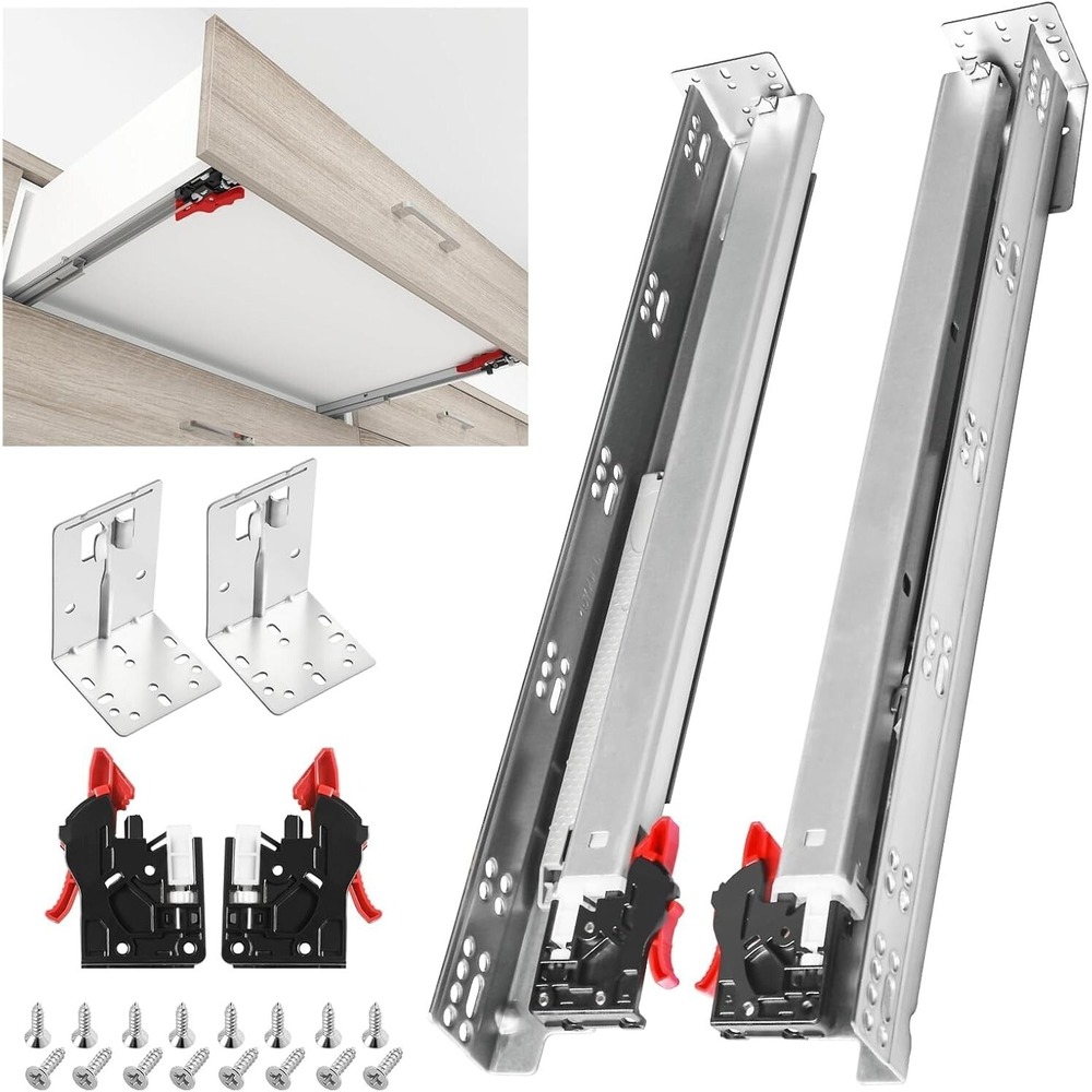 6 Pair Undermount Soft Close Drawer Slides 9 Inch 80 Lb Load